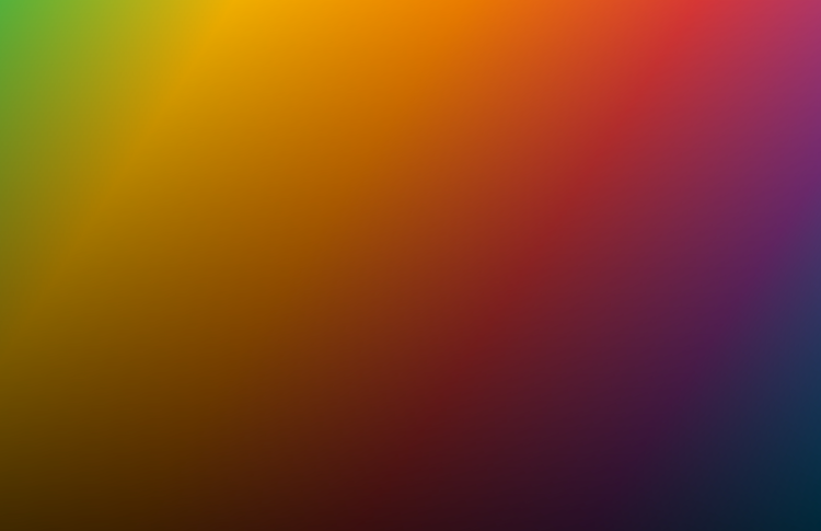 A smooth gradient blends from green through yellow, orange, red, purple, and blue.