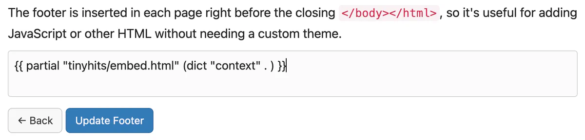 Custom Footer Embed Code